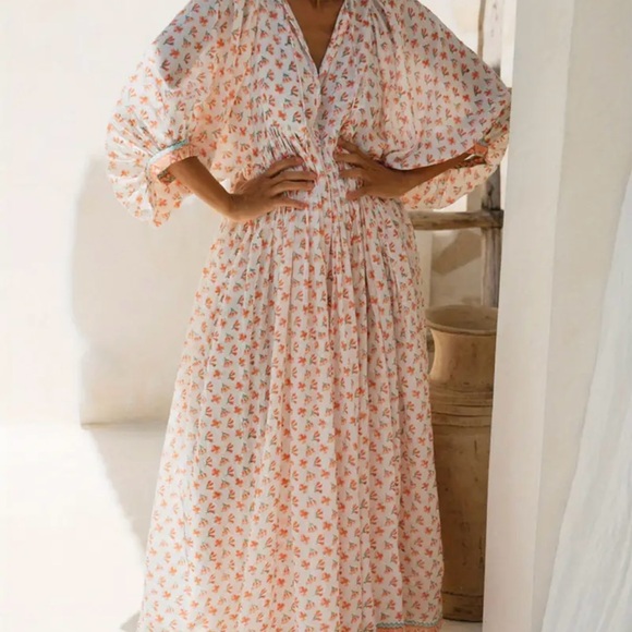 Floral White and Pink Dress - Picture 2 of 5